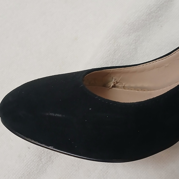 Sam Edelman Stillson Black Suede Leather Pumps Sz 7 Block Heel Office Chic Glam - Picture 11 of 16